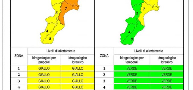 Maltempo, domani allerta gialla