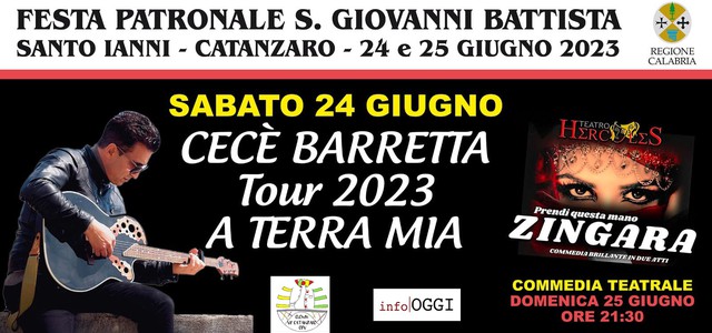 Festa di San Giovanni 2023 a Santo Janni Catanzaro con Cecè Barretta, Piero Procopio, Clown Vip Catanzaro e le Giostre di Marsico
