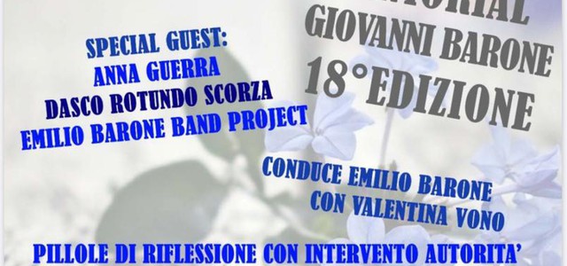 Domani sera sulla terrazza "Saliceti" nel lungomare di Catanzaro il "18° Memorial Giovanni Barone"
