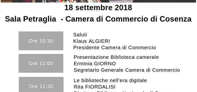 Presentazione biblioteca della Camera di Commercio di Cosenza