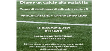 Catanzaro, tutto pronto per la IV Edizione di “Diamo un calcio alla malattia”