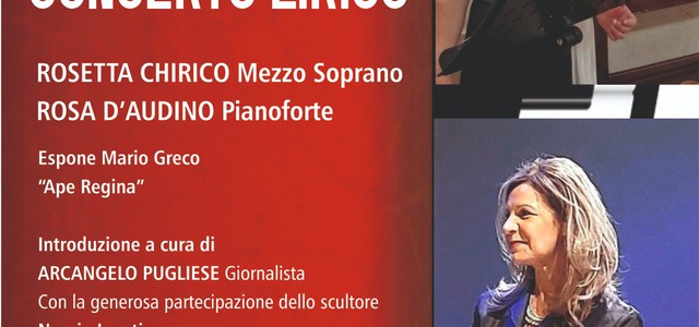 A.Gi.Mus. Catanzaro propone un concerto lirico del duo Chirico-D’Audino