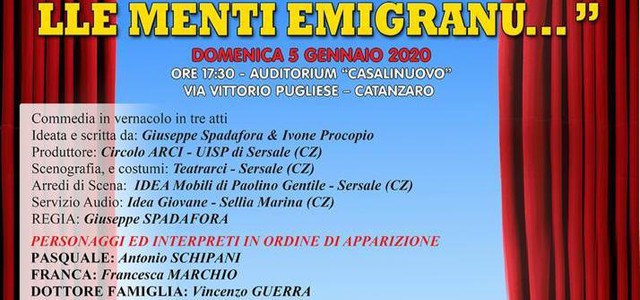 LOBELLO: DOMENICA ALL’AUDITORIUM CASALINUOVO LA NUOVA COMMEDIA DEL CIRCOLO ARCI UISP DI SERSALE