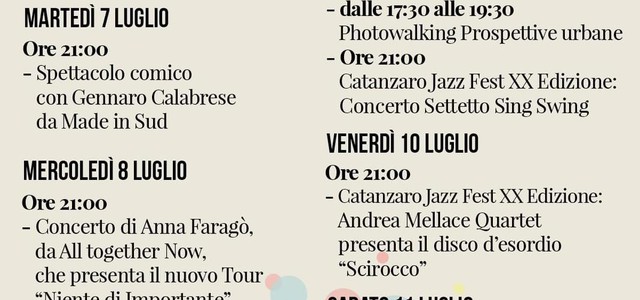 LOBELLO: “DA DOMANI, LUNEDI’ 6 LUGLIO, SECONDA SETTIMANA DI CATANZARO FACCIAMO CENTRO”