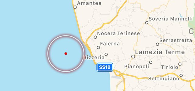 Terremoto al largo di Gizzeria