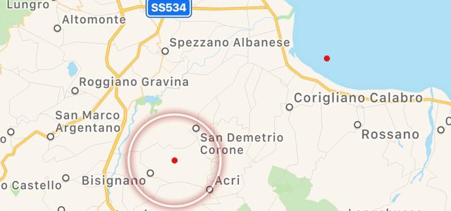 Scosse di terremoto nel Cosentino