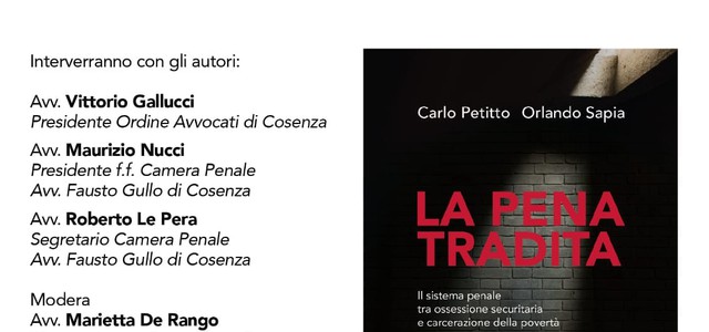 La pena tradita, presentazione libro a Cosenza