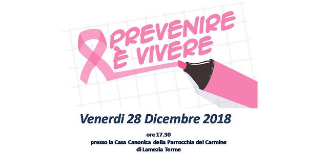 Prevenzione oncologica: domani a Lamezia un incontro organizzato dal M.A.S.C.I.