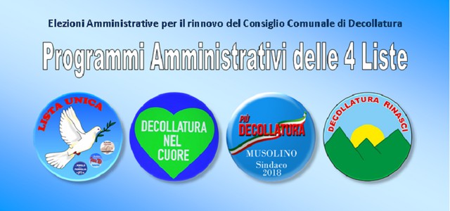 Le idee ed i progetti dei quattro candidati Sindaci di Decollatura