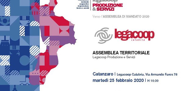 Martedì 25 febbraio alle 9.30 assemblea regionale di Legacoop Produzione e Servizi Calabria
