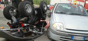 Scontro Tra Quad ed auto, ferito un uomo