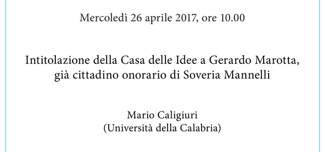 SOVERIA MANNELLI RENDE OMAGGIO A GERARDO MAROTTA