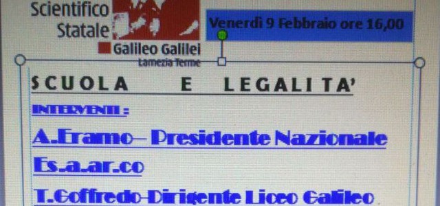 Convegno Scuola e Legalità a Lamezia