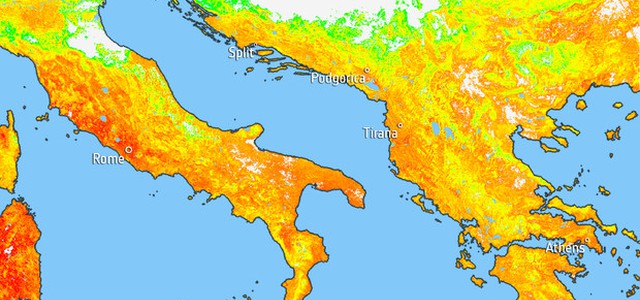 Dal satellite il ritratto dell'Italia 'bollente'