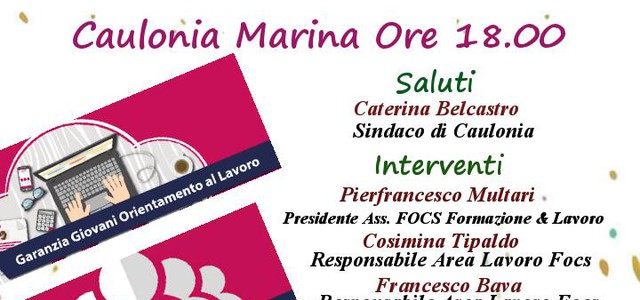 Giovani e lavoro, venerdì l'ultimo incontro informativo. Belcastro: "Esperienza positiva"