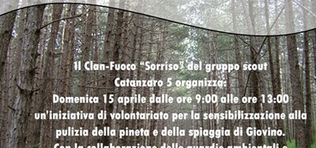 Una giornata dedicata alla sensibilizzazione della pulizia della spiaggia e della Pineta a Giovino