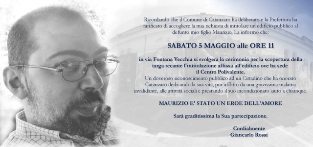 Il Centro polivalente di via Fontana Vecchia intitolato a Maurizio Rossi