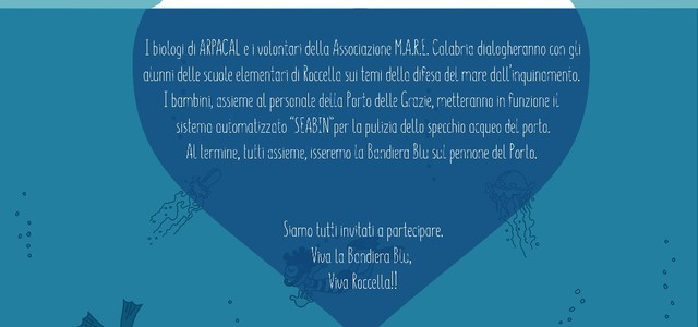 Cerimonia di benvenuto a Bandiere Blu assegnate alla spiaggia ed al Porto delle Grazie di Roccella