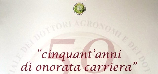 Cerimonia per i 50 anni di onorata carriera ed iscrizione ad Albo Professionale dei Dottori Agronomi