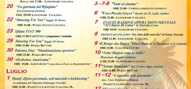 Al via l'estate cauloniese. Due mesi tra musica, cibo e divertimento