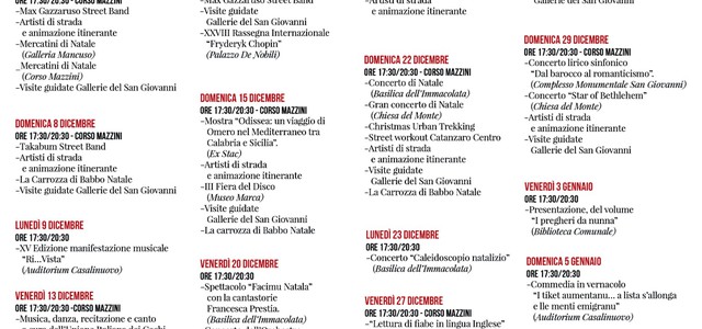 Sarà tre volte Natale, il programma per il week end dell'Immacolata