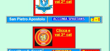 San Pietro Apostolo  ACCONIA SPARTANS  3 - 0 Excalibur C. Fronti  LIBERTAS CURINGA   Sospesa 