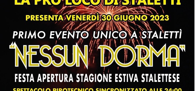 La ProLoco di Stalettì da il via all'estate il 30 giugno con una festa congiunta tra Caminia e Copanello