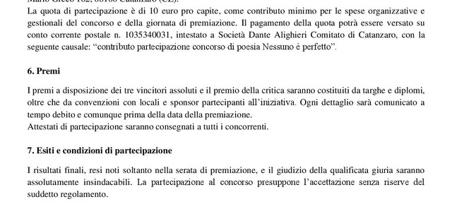 Concorso di poesia a Catanzaro:  Il Comitato Dante Alighieri incentiva la cultura per tutti