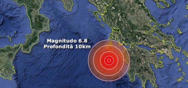 Terremoto 6.8 in Grecia, cessato allarme tsunami in Calabria