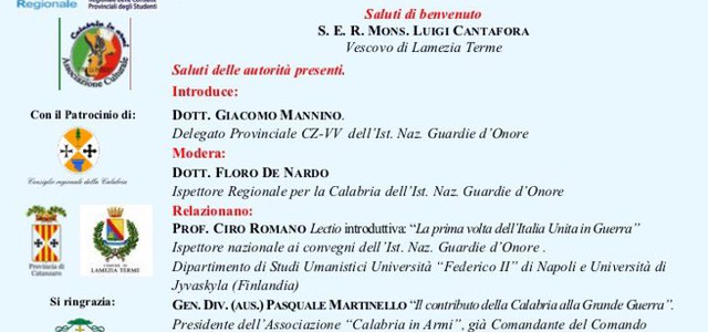 Convegno: “L’Italia vinceva. Il contributo della regione Calabria”