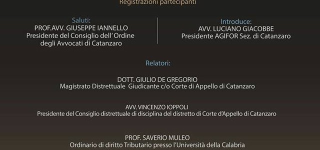 Riciclaggio e autoriciclaggio, convegno Agifor Catanzaro