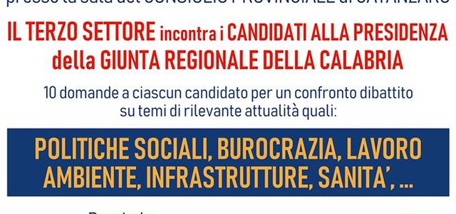 Forum terzo settore: Il CSV incontra i candidati alla Presidenza della Regione