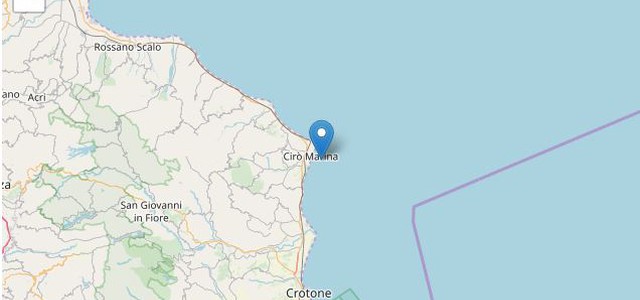 Lievi scosse di terremoto al largo della costa ionica calabrese