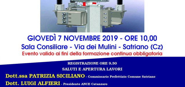 Sicurezza nelle costruzioni - domani il seminario tecnico a Satriano  promosso da Ance. Ordine degli ingegneri e Ordine degli architetti