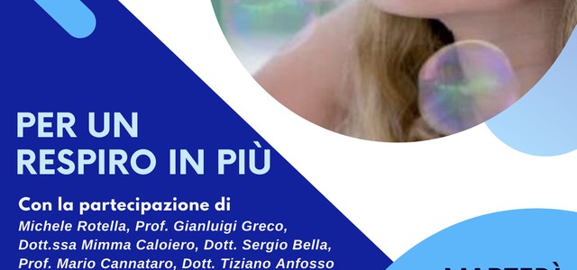 Il 18 Ottobre ore 9.30 presso l’University Club – Università della Calabria - Rende si terrà il convegno, organizzato dalla Lega Italiana Fibrosi Cistica, “Per un respiro in più”.