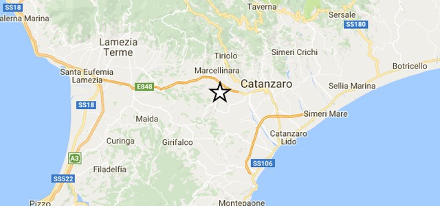 Terremoto nel Catanzarese, scossa 2.9