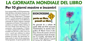 A TIRIOLO  LA GIORNATA MONDIALE DEL LIBRO E DELLA CULTURA CHE UNISCE I POPOLI