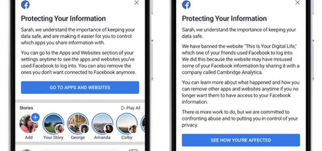 Facebook: dal 9 aprile 'alert' per utenti coinvolti in caso Cambridge Analytica