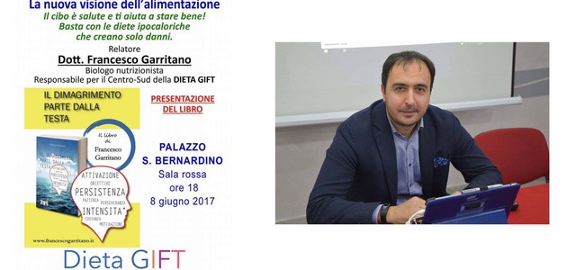 “IL DIMAGRIMENTO PARTE DALLA TESTA” IL NUOVO LIBRO DI GARRITANO  