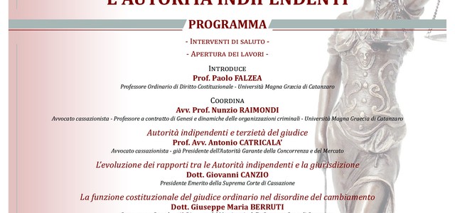 Venerdì 28 giugno alla Magna Graecia si discute de "La tutela dei diritti tra giurisdizione e autorità indipendenti"