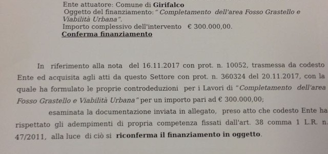 Confermato finanziamento per il completamento dell’area Fosso Grastello