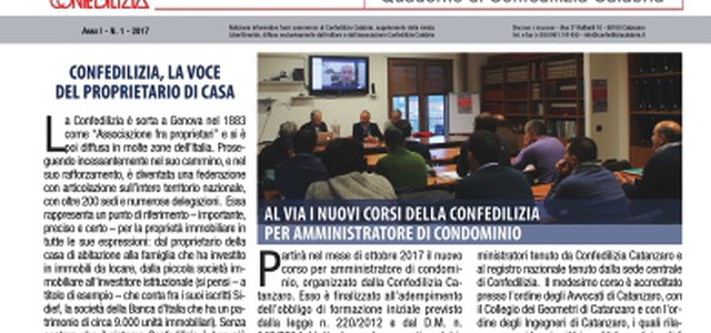Nasce Casa & Bottega, quaderno di Confedilizia Calabria