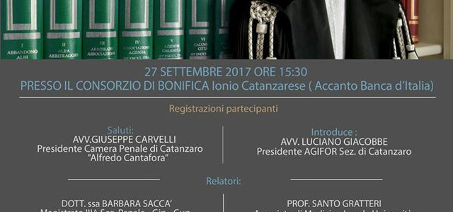 L'Agifor Catanzaro riapre il suo calendario convegnistico