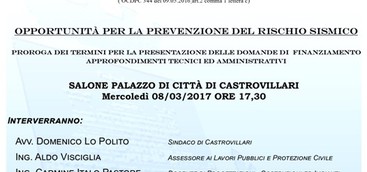 CONTRIBUTI MIGLIORAMENTO SISMICO: CONVEGNO 8 MARZO, ALLE ORE 17,30 