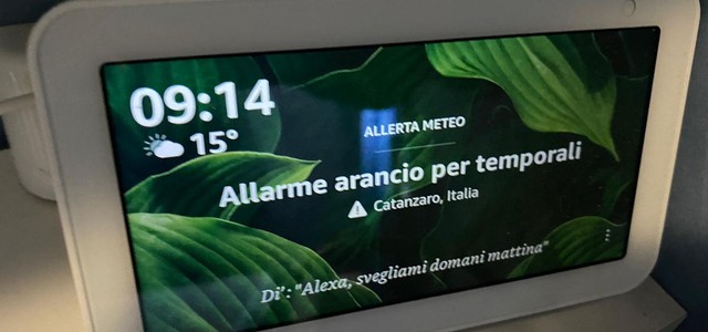 Meteo: Multirischi Arpacal "corregge" Alexa di Amazon
