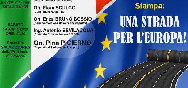 "Una strada per l’Europa", Basta vittime sulla 106 presenta le opportunità per la nuova Statale