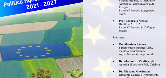 Un convegno sulla nuova Politica Agricola Comune 2021-2027