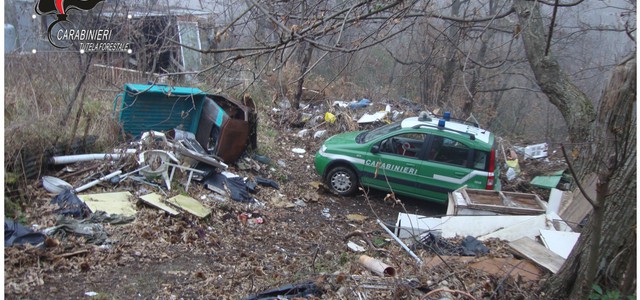Discarica a cielo aperto in un castagneto, denunciato il proprietario dell'area