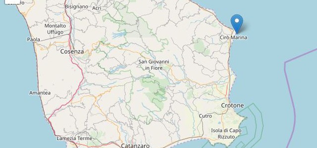 Terremoto, scossa di magnitudo 3.1 sulla costa ionica calabrese