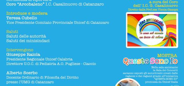 Salute mentale e benessere: martedì convegno UNICEF al Comune di Catanzaro